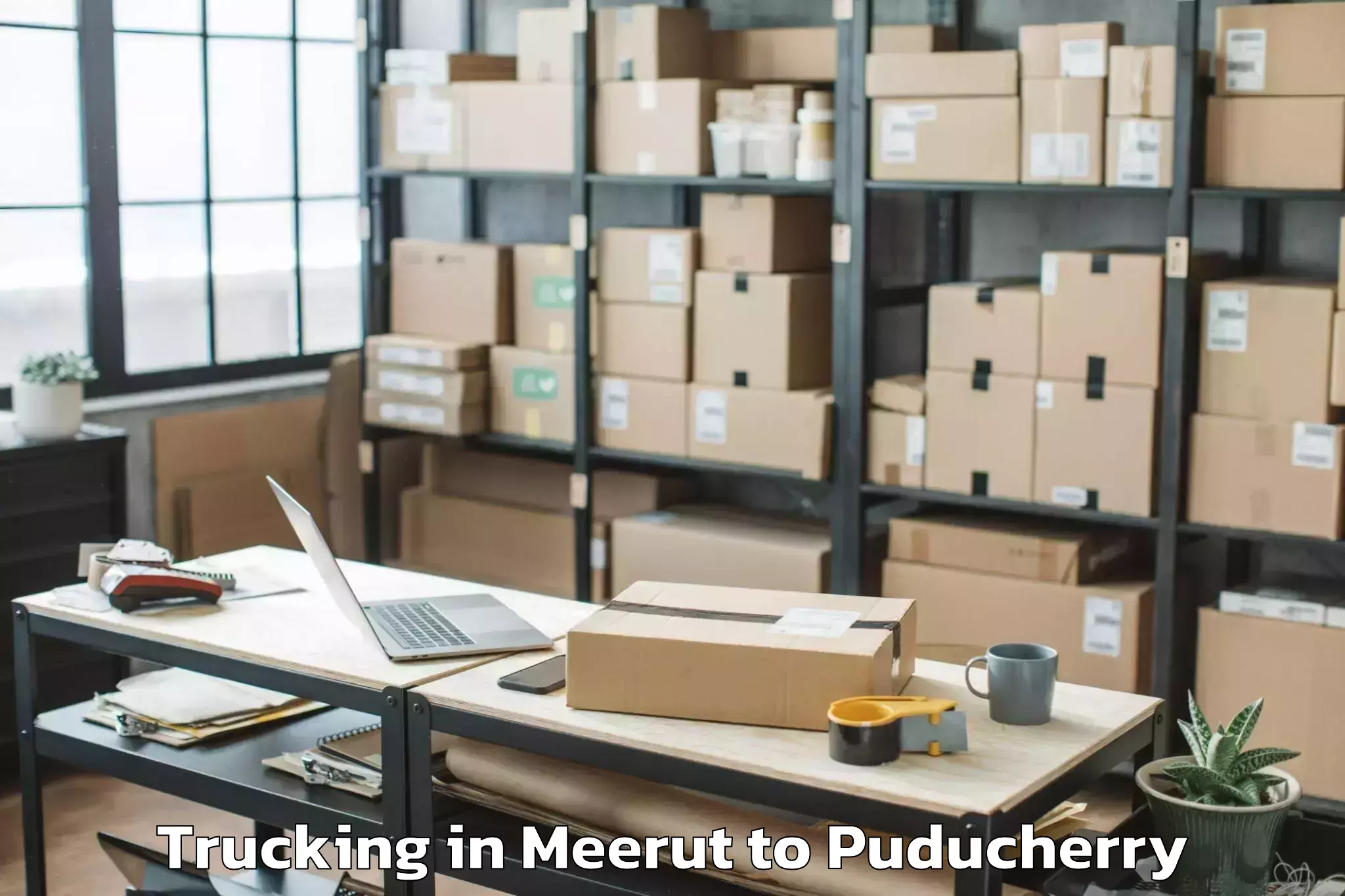 Top Meerut to Pondicherry University Puduche Trucking Available